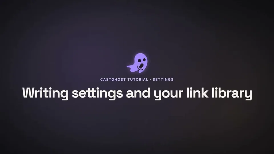 Writing settings and your link library
