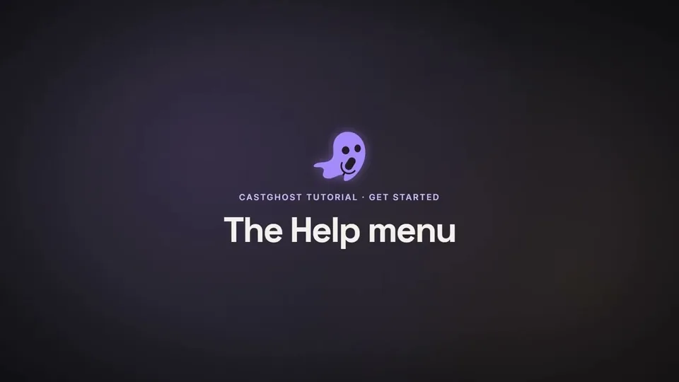The Help menu