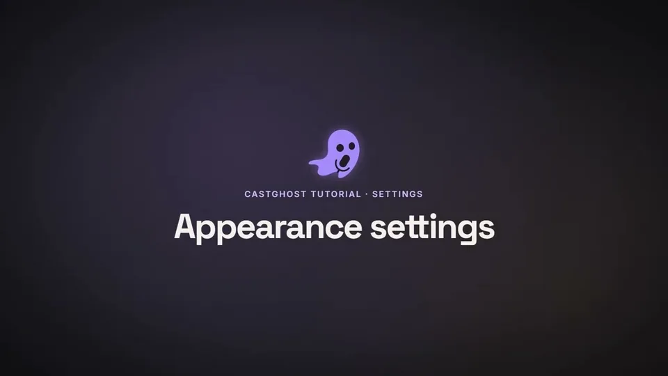 Appearance settings
